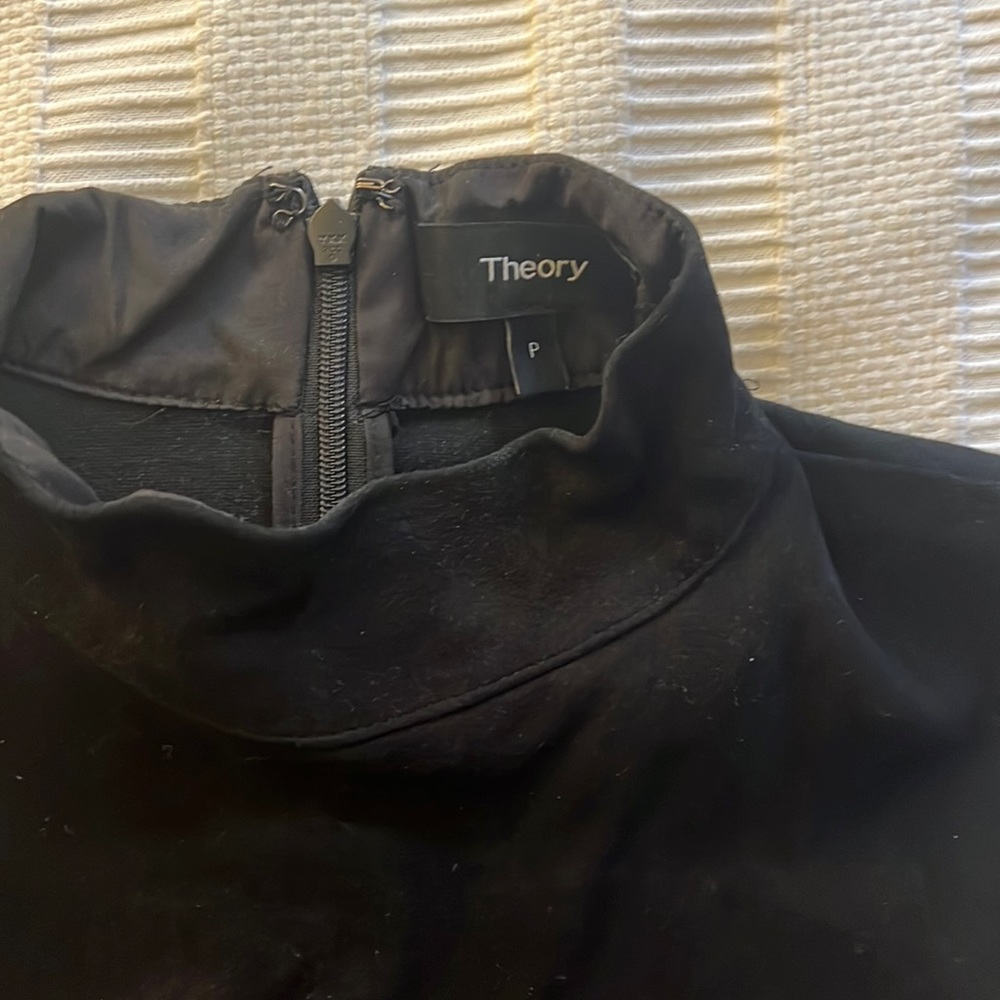 Theory Black Suede Top